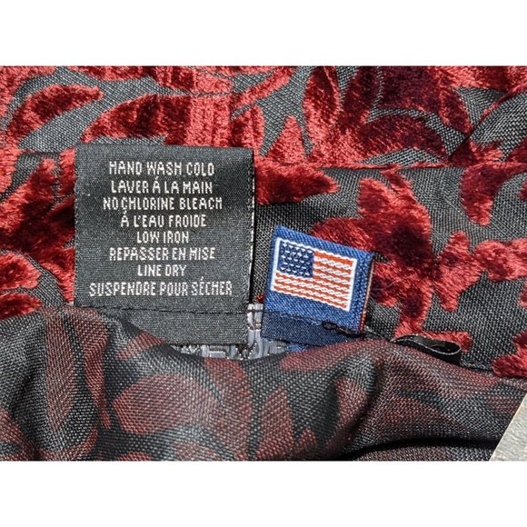 Vintage RAMPAGE with velvet burgundy black sheer sequins blouse L - Picture 10 of 12